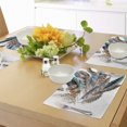 thumbnail image 4 of Ambesonne Animal Place Mats Set of 4, Contour Feather Fashion, Standard Size, Teal Brown, 4 of 6