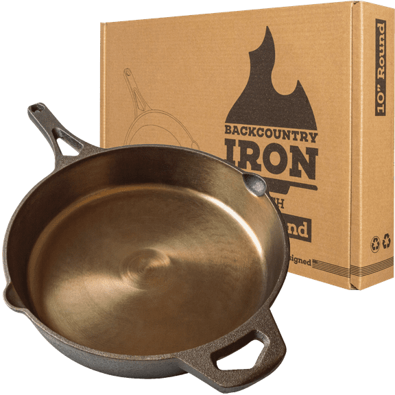 Backcountry Iron 10-1/4 Inch Smooth Wasatch Pre-Seasoned Round Cast Iron Skillet