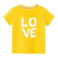 thumbnail image 2 of Odeerbi 3-10Y Kids Boys Girls Valentine's Day Cotton T-shirt Toddler Fashion Cute Round Neck Print Short Sleeve Tops Baby Clothes Yellow, 2 of 6