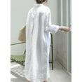 thumbnail image 5 of ZANZEA Women Kaftan Plain Full Sleeve Lapel Bohemian Holiday Long Shirt Dress, 5 of 5