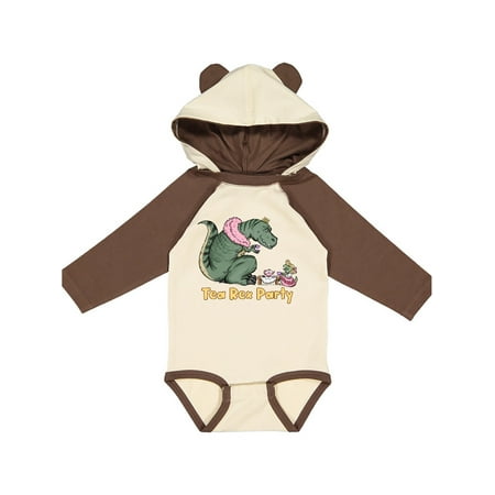 

Inktastic Funny Tea Rex Party Gift Baby Boy or Baby Girl Long Sleeve Bodysuit