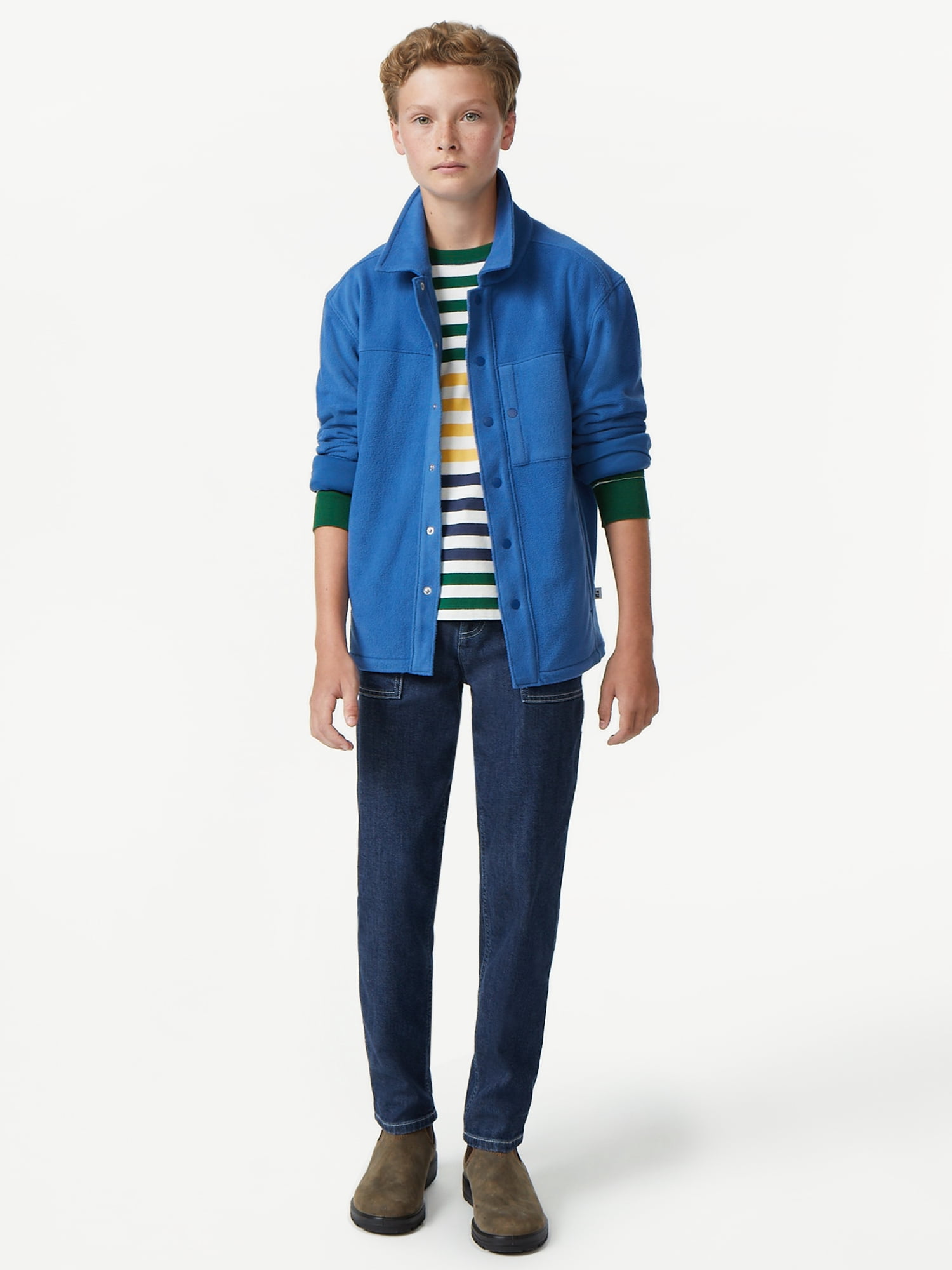 Free Assembly Boys Fleece Shirt Jacket, Sizes 4-18