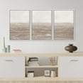 thumbnail image 4 of IDEA4WALL Framed Canvas Print Wall Art Set of 3 Neutral Seascapes Subtle Tones Illustration Print Watercolor Abstract Ocean Serene Modern Digital Art Minimal Chic for Home Decor - White 16"x24"x3, 4 of 5