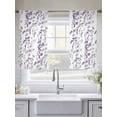 thumbnail image 5 of Purple Grey Botanical Sheer Curtains 54 Inch Length 2 Panels Set Window Treatments, Spring Floral Summer Farmhouse Rod Pocket Semi Curtains for Living Room/Bedroom/Kitchen Décor, 104"W x 54"L, 5 of 7