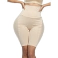 thumbnail image 4 of BIMEI Seamless Padded Underwear for Women Hip Enhancer Shapewear Shorts Tummy Control Panties Butt Pads for Bigger Butt,Beige,L, 4 of 7