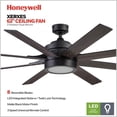 thumbnail image 3 of Honeywell Xerxes Ceiling Fan, Quiet Motor and Remote Control, 62", Matte Black, 3 of 12
