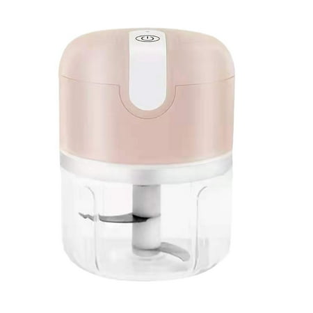 

250Ml Mini Electric Garlic Grinder Portable Food Press Mincer Seasoning Masher Spice Chopper Kitchen Accessories(Pink)