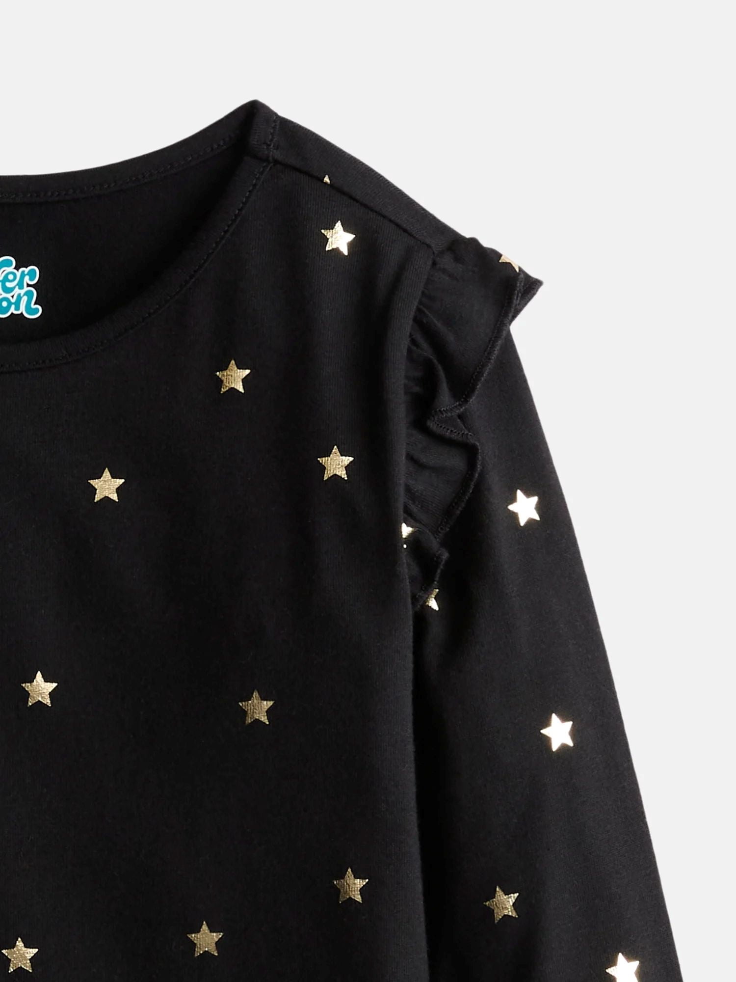 Wonder Nation Girls Printed Tee with Long Ruffle Sleeves, Sizes 4-10