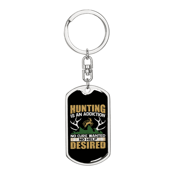 Hunting Desired Stainless Steel or 18k Gold Premium Swivel Dog Tag Keychain