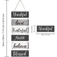 thumbnail image 2 of 1 Set Thankful Love Grateful Faith Believe Blessed Wooden Hanging Sign Decorative Plaque Rustic Wall-Mounted Hanging Slatted Sign for Entryway Farmhouse Living Room Decor Gray 35.4x11.8in, 2 of 6