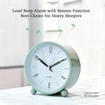 thumbnail image 2 of Reloj despertador para dormitorio, analógico, redondo, con pilas, silencioso, fácil de configurar y con función de luz nocturna, color verde., 2 of 5