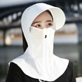 thumbnail image 7 of Women's Full Coverage Sun Protection Hood UV Shield with Removable Face Visor Neck Flap White Free Size, 7 of 7