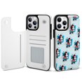 thumbnail image 1 of Funda tipo cartera de Mickey Mouse para iPhone 14 Pro Max con tarjetero, tapa trasera tipo libro de piel sintética con función atril, ranuras para tarjetas, cierre magnético doble, antigolpes., 1 of 5