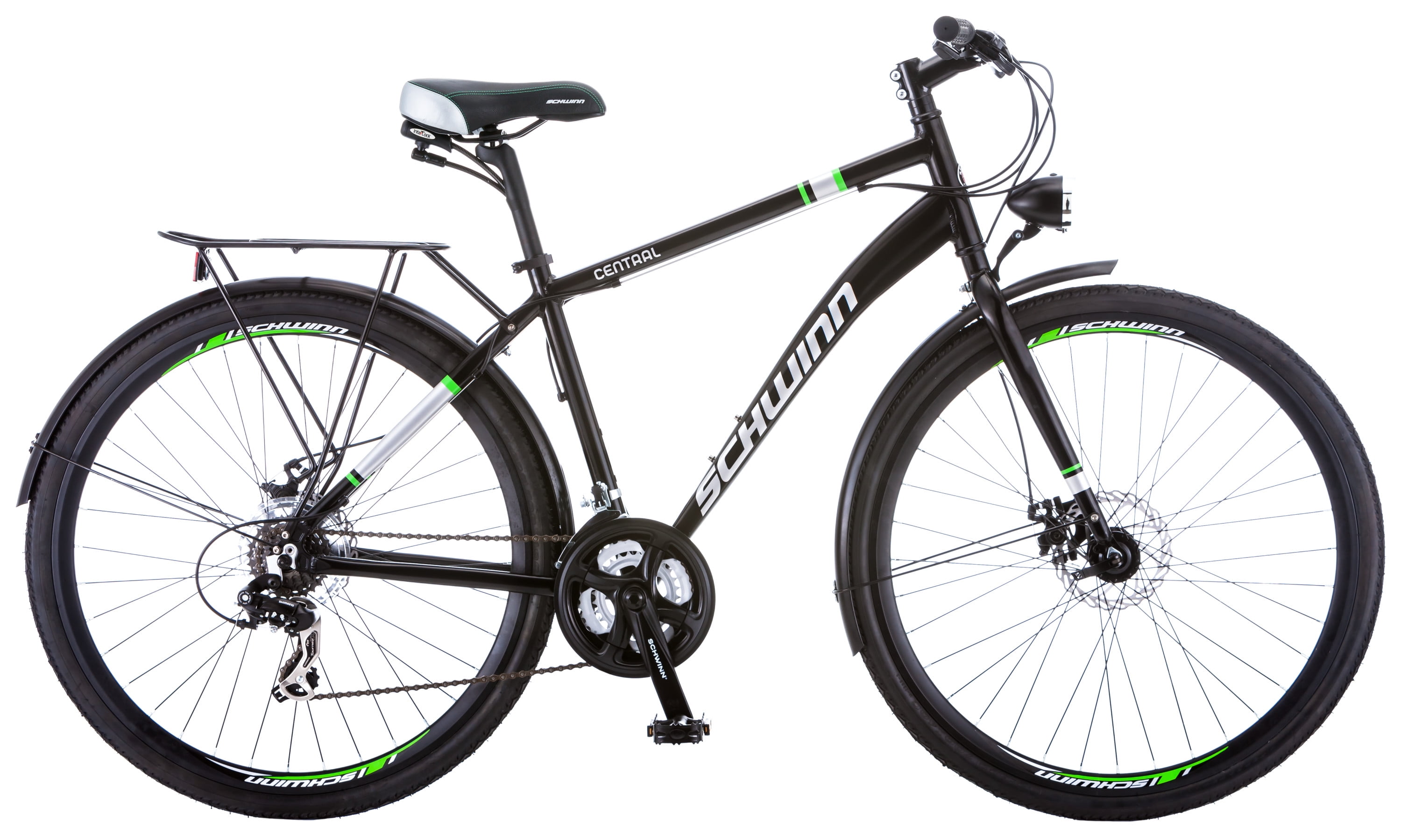 Schwinn Central Men's Commuter Bike, 700c wheels, 21 speeds, Black ...