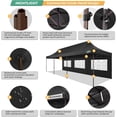 thumbnail image 3 of COBIZI Heavy Duty 10x30 Party Tent, Commercial 10x30 pop up Canopy for Parties Waterproof Gazebos with 8 Sidewalls, All Season Wind & Waterproof UPF50+,Stable Thickened Frame, 3 of 9