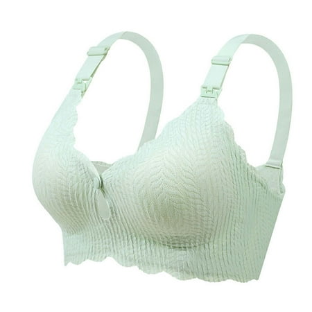 Green Large Women s Feeding Bra Bras To Wear with A Backless Dress without Steel Wire Dough Bras Packs Front Opening Push Ups