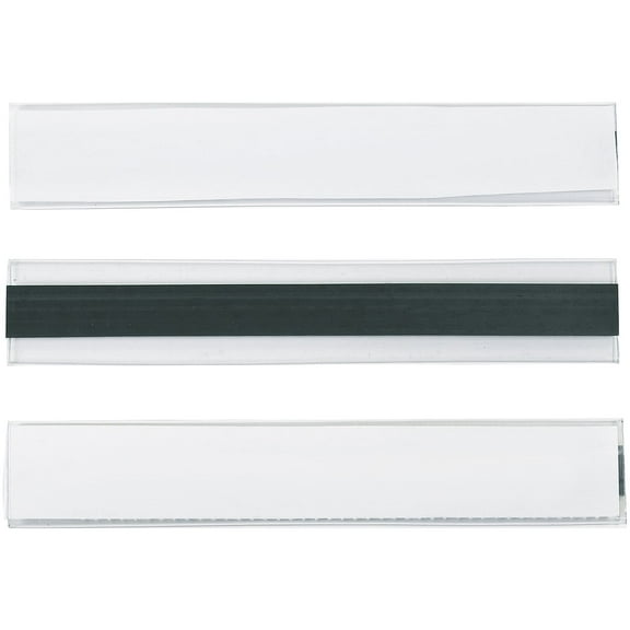 Hol-Dex Magnetic Plastic Label Holders 1" x 6" Clear 12/Case LH114