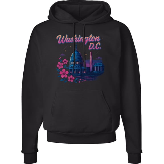 Inktastic Washington D.c. Skyline Cherry Blossoms Adult Hoodie Sweatshirt
