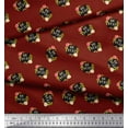 thumbnail image 3 of Soimoi Red Japan Crepe Satin Fabric Floral & Be You Text Decor Fabric Printed BTY 42 Inch Wide, 3 of 3