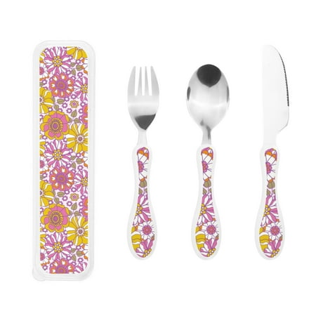 

3 Piece Children S Knife Fork And Spoon Stainless Steel Tableware Christmas Halloween Family Dinner Kindergarten Outdoor Picnic Birthday Retro Floral
