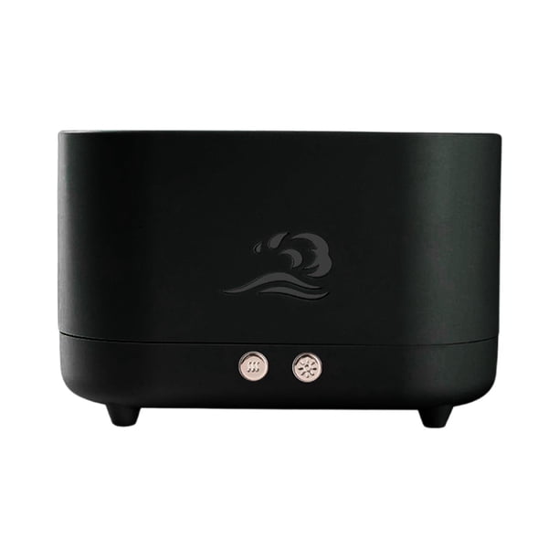 Humidificador ultrasónico de aire de llama para aceites esenciales, silencioso, alimentado por USB, automático. Negro