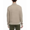 thumbnail image 2 of Bruno Magli mens  Textured 1/4-Zip Merino Wool Mock Neck Sweater, l, Brown, 2 of 3