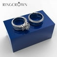 thumbnail image 5 of 3pc Couples Wedding Ring Sets His And Hers Women Sterling Silve and men Wedding Bands, 5 of 7