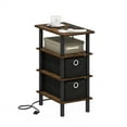 thumbnail image 5 of Furinno Turn-N-Tube 4-Tier Side Table, End Table, Nightstand with Bin Drawers, USB and Type-C Charging Port, Amber Pine/Black/Black, 5 of 7