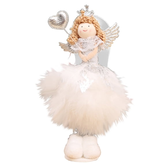 8" White Net Dress Standing snowman Doll Fairy Christmas Tree Decoration Traditiona - Novelty Tabletop Ornament For Window Display & Home Festival Decor
