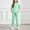 Mint Green, variant on Amidoa Girls 2 Piece Outfits Summer Clothes Solid Color Short Sleeve Cotton T-Shirt and Shorts Casual Kids Clothing Sets,Purple Size 6