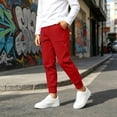 thumbnail image 2 of Jogging Pants for Kids Boys Elastic Waist Sweatpants Fall Winter Sports Casual Stretchy Trousers with Pockets (14-15 Years, Red), 2 of 8