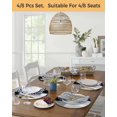 thumbnail image 5 of 15 Inch Round Placemats Set of 4, Black Grey Non Slip Heat Insulation PP Table Mats, Abstract Geometric Color Block Oil Painting Washable Place Mats for Kitchen Dining Party Table Decor, 5 of 7