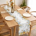 thumbnail image 3 of Table Runner 70 Inches Long for Kitchen Dining, Eucalyptus Leaves Dresser Scarf Farmhouse, Dining Table Decorations for Wedding/Parties, Daisy Flower Spring Watercolor Country Floral Bee 13 x 70 In, 3 of 8