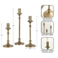 thumbnail image 6 of Kate and Laurel Lahari Vintage Three-Piece Taper Candle Holder Set, Set of 3, Antique Brass, Metal Cast Aluminum Candlestick Holders for Dining Table or Fireplace Mantel Display, 6 of 9