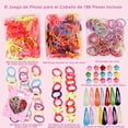 thumbnail image 4 of Headwear Set, 780 Pieces Colorful Hair Rope Hairpin Kit with Storage Box for Birthday Present, 4 of 8