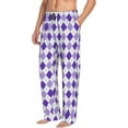 thumbnail image 6 of Daiia Purple argyle Pattern Men's Sleep Pant with Pockets and Drawstring,Pajama Pants-Small, 6 of 6