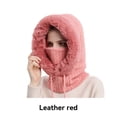 thumbnail image 3 of tamizeot Ensemble de Bonnets d'Hiver avec Capuche Coupe-Vent pour Ski, Cyclisme, Camping, Randonnée, Vacances pour Dames Rouge, 3 of 6