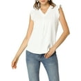 thumbnail image 5 of NOMADIC NOOK Women's 2 Packs Ruffled Sleeveless Pullover V- Neck Work Blouses, 5 of 6
