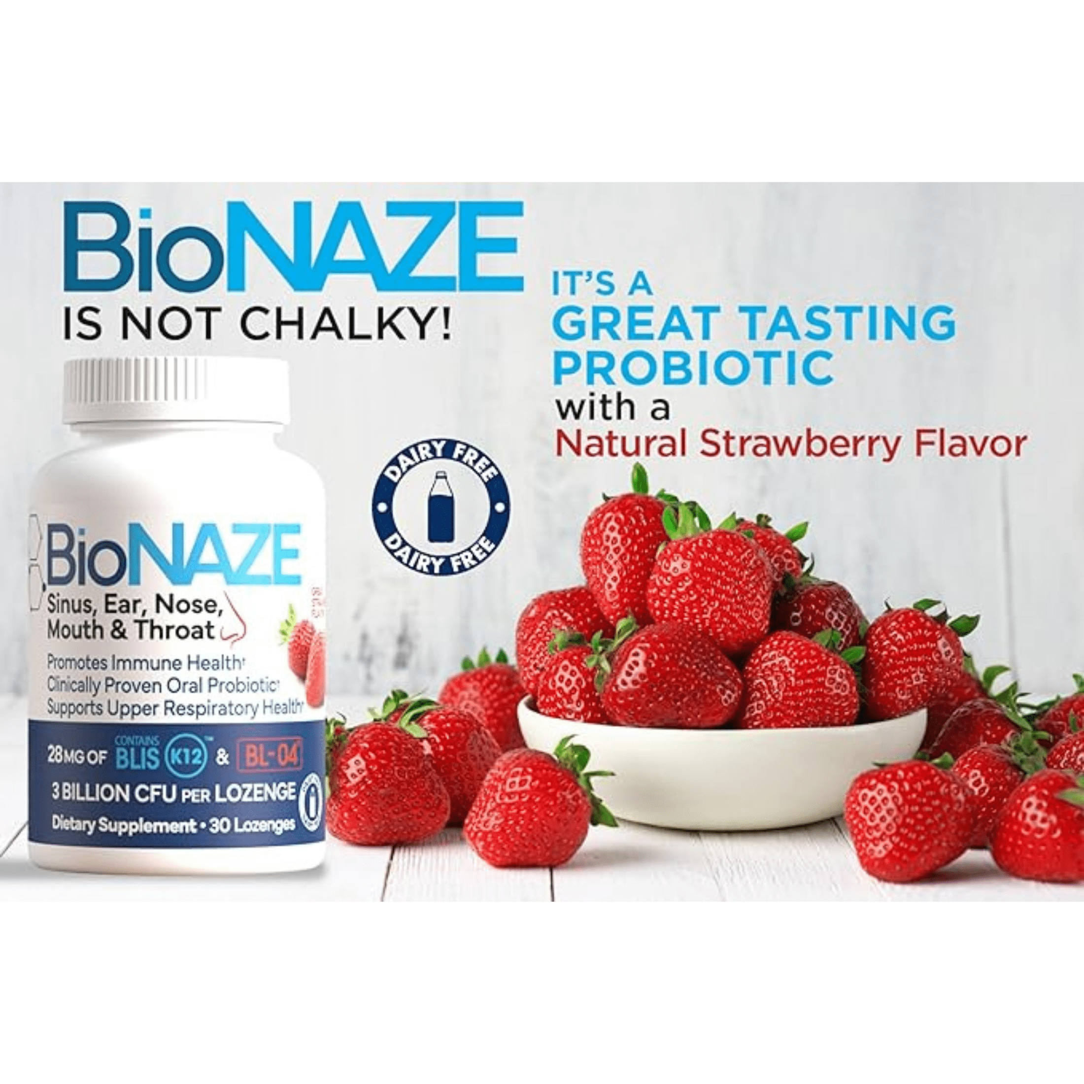 BioNaze Oral Probiotic BLIS K12 & BL-04 for Sinus, Throat, Mouth & Gut