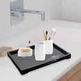 thumbnail image 1 of Bandeja de tocador con estampado de mármol, rectángulo de resina, regalos de inauguración en hogar, almacenamiento de bañera, de joyería, Negro perfecl Bandeja de almacenamiento de baño, 1 of 7