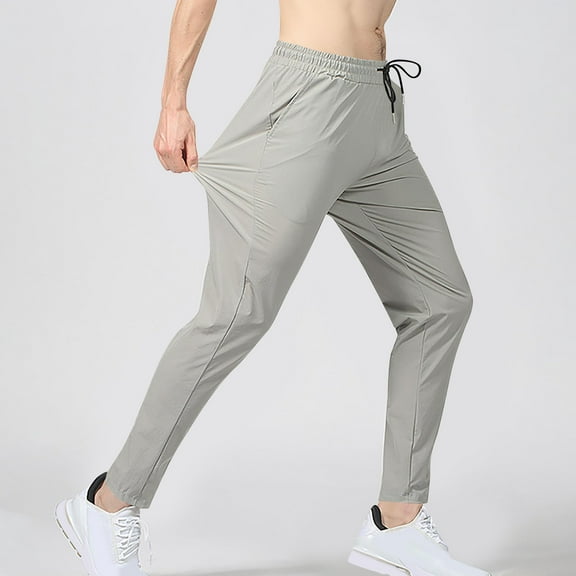 LIBRCLO Mens Sweatpants with Pockets Lightweight Running Workout Jogger Pants Thin Casual Sports Sweatpants Open Bottom