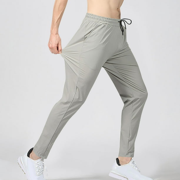Pantalones largos de moda para hombre, finos, de color liso, informales, deportivos y de fitness, tipo blusa.