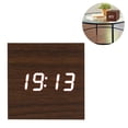 thumbnail image 2 of Reloj despertador digital, luces LED de madera, mini cubo moderno, reloj despertador de escritorio, hora, fecha, temperatura, adecuado para niños, dormitorio, hogar, dormitorio, viajes Levamdar  2034722-5, 2 of 8