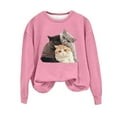 thumbnail image 2 of CLOISE Women Sweatshirts Graphic Oversized Sweatshirts Crewneck Long Sleeve Hoodies Shirts Pink Drop Shoulder Basic Blouses Fall Soft Y2k Outfits XL, 2 of 4