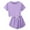 Purple, variant on Kids Girl Summer Outfits Solid Color Short Sleeve T-Shirt Tops + Shorts Girls 2 Piece Outfits Set Outfits for Girls 9-10T Girls Clothes