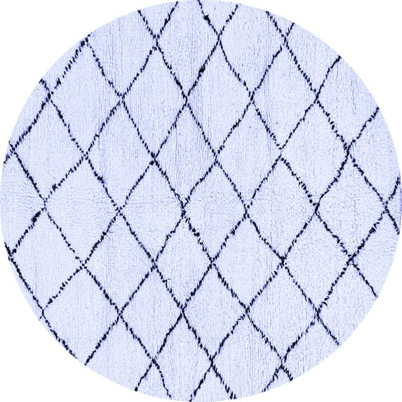 Ahgly Company Indoor Round Solid Blue Modern Area Rugs, 6' Round