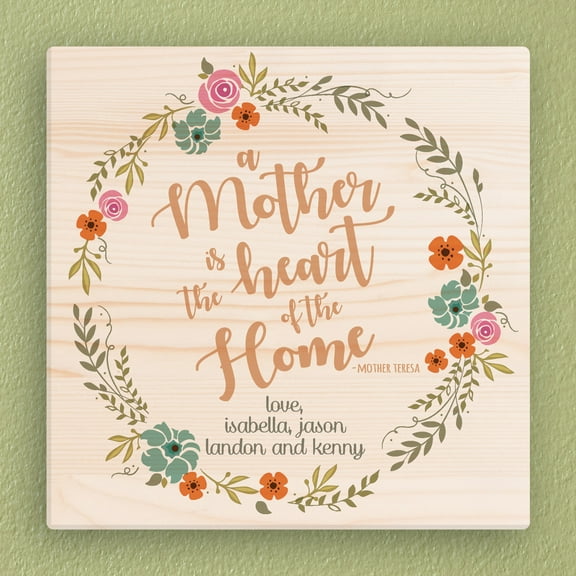 Personalized A Mother Is The Heart Gift for Mom - 12" x 12" or 16" x 16" Canvas