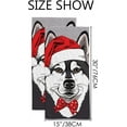 thumbnail image 3 of GZHJMY Fingertip Hand Towels, 2 Pack Pcs Siberian Husky in Santa's Hat with a Tie Absorbent Face Bath Towels for Bathroom Kitchen, 30"x15", 3 of 6