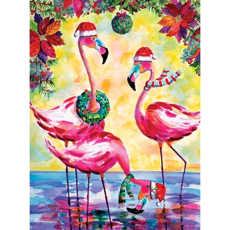 Springbok Festive Flamingos - 500 Piece Jigsaw Puzzle - Made in the USA - Unique Cut Pieces