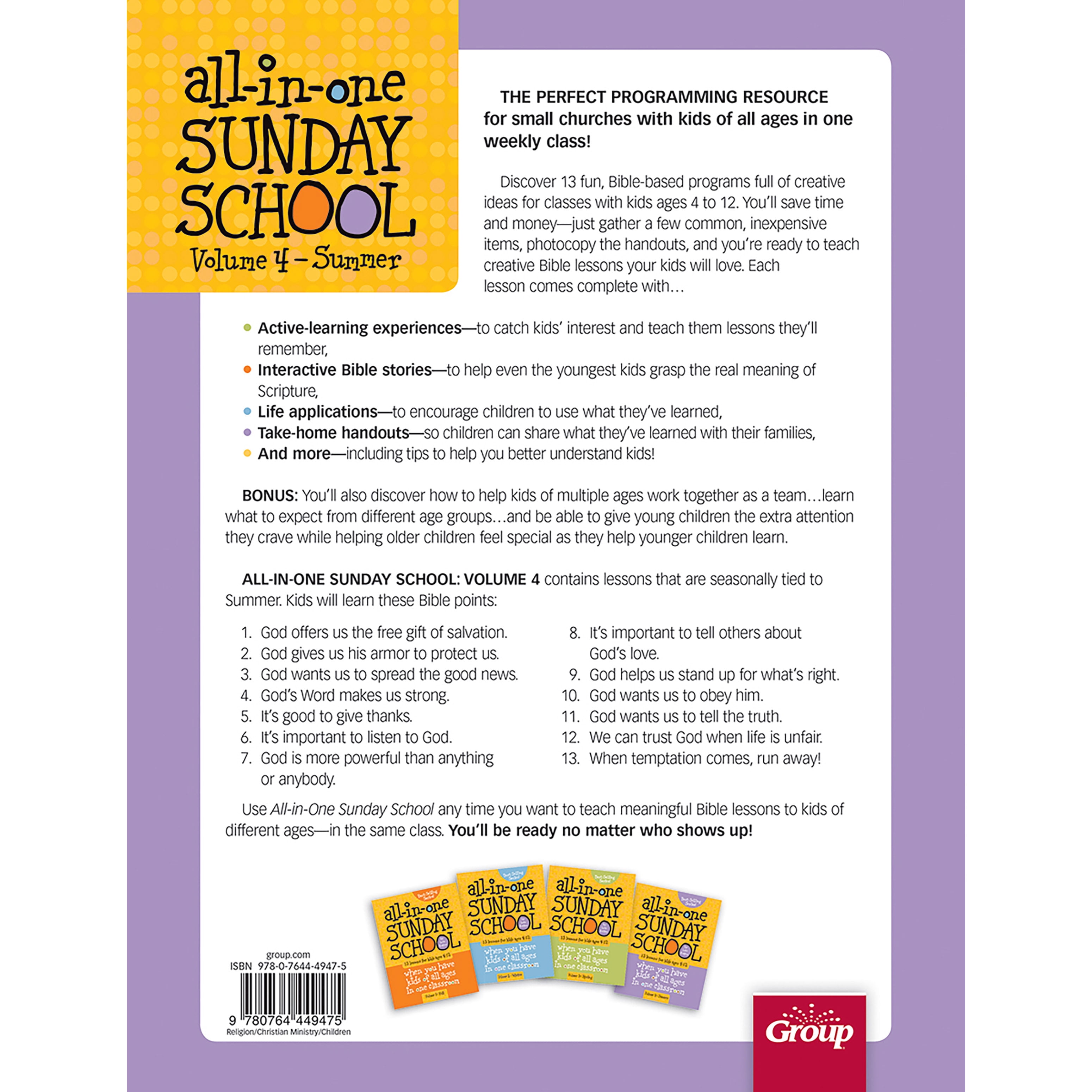 All-In-One Sunday School: All-In-One Sunday School for Ages 4-12 (Volume  4), Volume 4 : When You Have Kids of All Ages in One Classroom (Series #4)  (Paperback) - Walmart.com